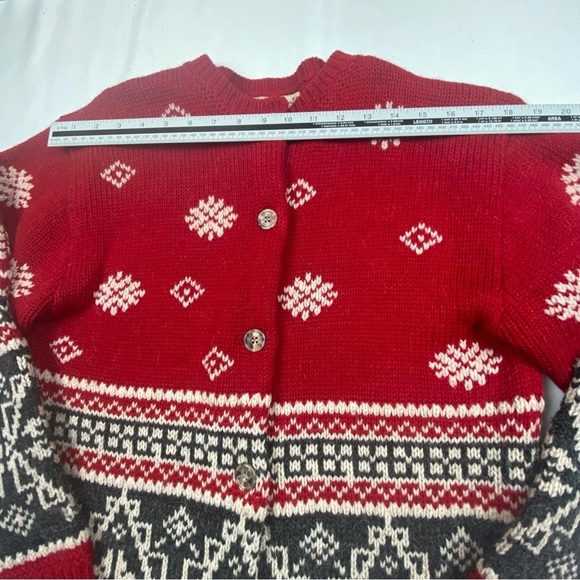 Vintage Eddie Bauer Alpaca Wool Blend Fair Isle Cardigan Sweater Medium - Picture 2 of 12
